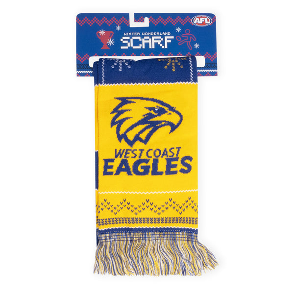 West Coast Eagles Mens Adults Winter Wonderland Ugly Scarf