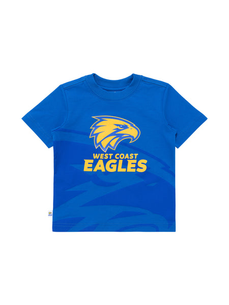 West Coast Eagles Boys Youth Oversize Crop Logo Tee