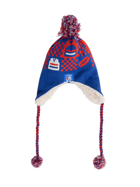 Western Bulldogs Sherpa Fleece Winter Pom Pom Beanie