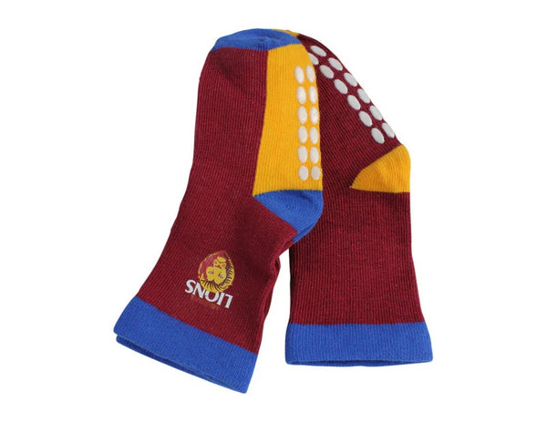Brisbane Lions Baby Infant Nonslip Crew Socks 2 pk