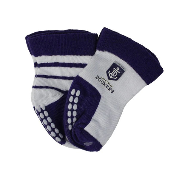 Fremantle Dockers Baby Infant Nonslip Crew Socks 2 pk