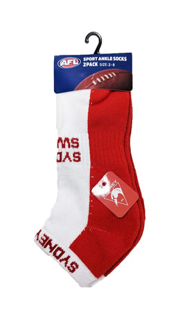 Sydney Swans High Performance Sport Ankle Socks 2pk