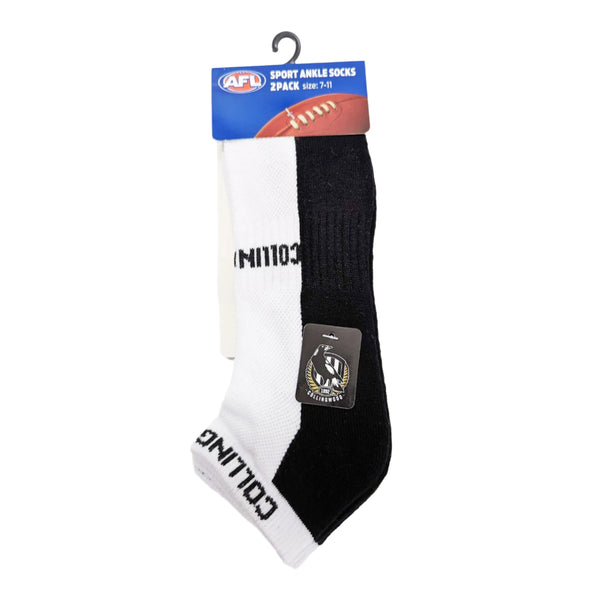Collingwood Magpies High Performance Sport Ankle Socks 2pk