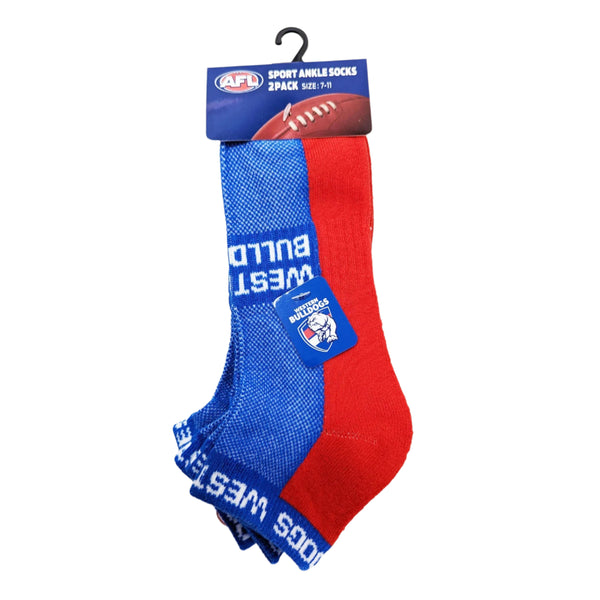Western Bulldogs High Performance Sport Ankle Socks 2pk