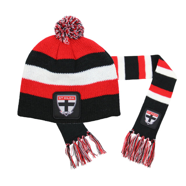 St Kilda Saints Baby Infant Toddler Beanie Scarf Pack