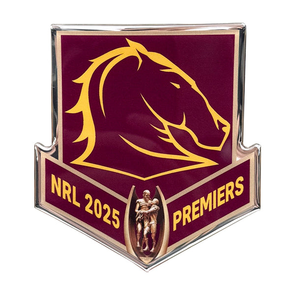 Brisbane Broncos NRL 2025 Premiers Premium Chrome Logo Decal Sticker