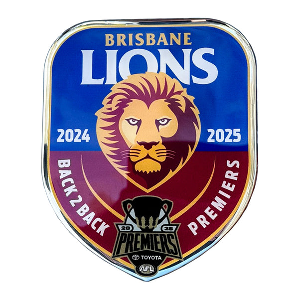 Brisbane Lions 2025 Premiers Premium Chrome Logo Decal Sticker