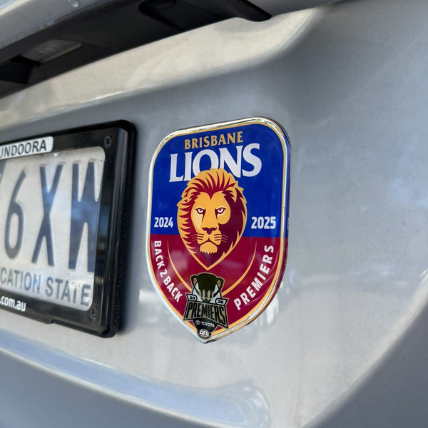 Brisbane Lions 2025 Premiers Premium Chrome Logo Decal Sticker