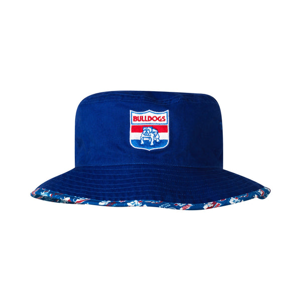 Western Bulldogs Mens Adults Logo Reversible Bucket Hat