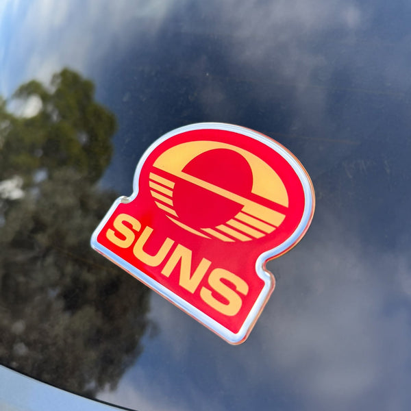 Gold Coast Suns Premium Chrome Logo Car Decal Coated Auto Sticker