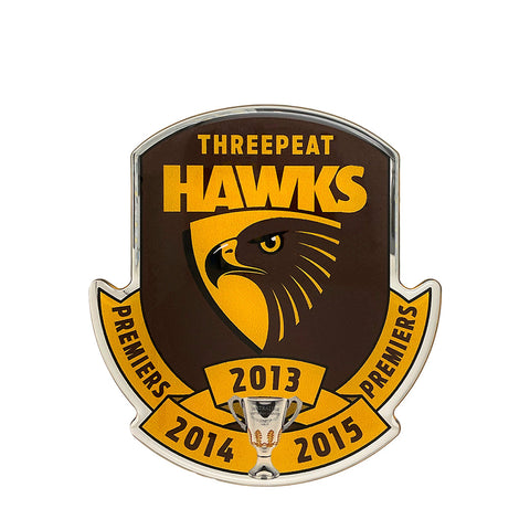 Hawthorn Hawks Threepeat 2015 Premiers Chrome Logo Decal Sticker