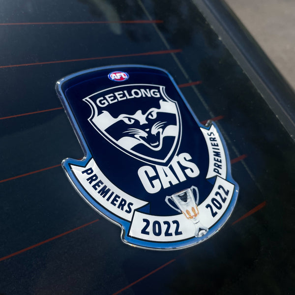 Geelong Cats 2022 Premiers Premium Chrome Logo Decal Sticker