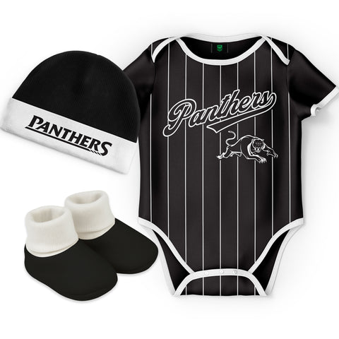 Penrith Panthers NRL 'Lullaby' Baby Romper Bodysuit 3pc Gift Set