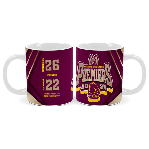Brisbane Broncos NRL 2025 Premiers Score Mug PH1