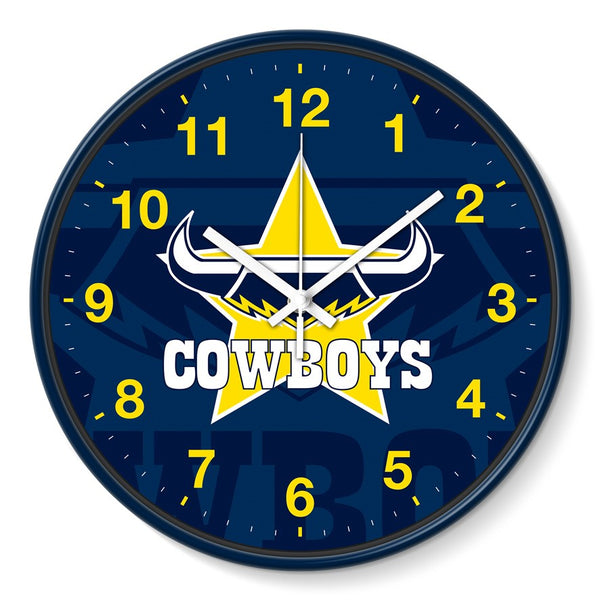 North Queensland Cowboys NRL 30cm Team Logo Wall Clock