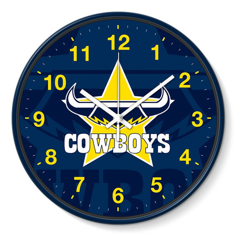North Queensland Cowboys NRL 30cm Team Logo Wall Clock