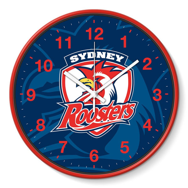 Sydney Roosters NRL 30cm Team Logo Wall Clock