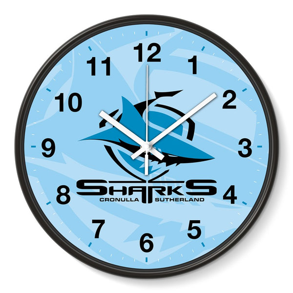 Cronulla Sharks NRL 30cm Team Logo Wall Clock