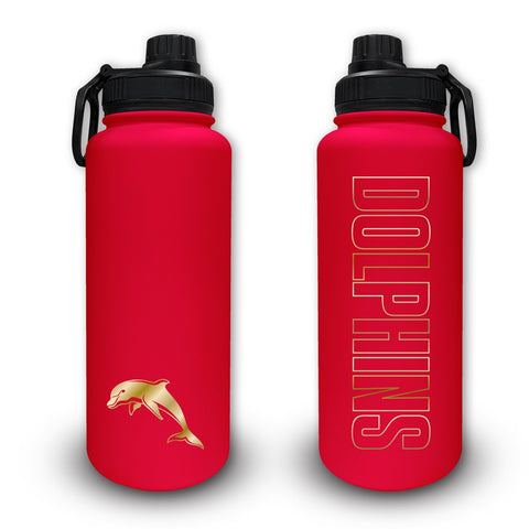 Redcliffe Dolphins NRL Stainless Steel 960ml Drink Bottle