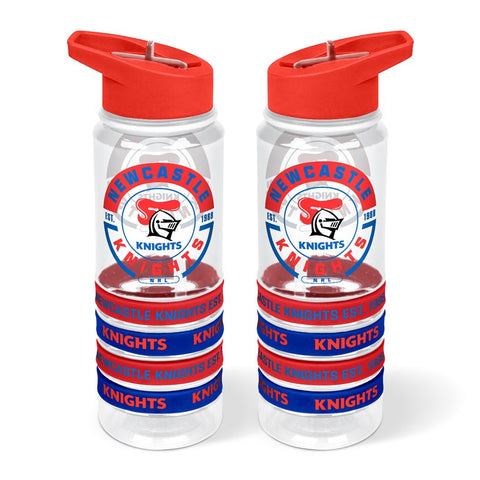 Newcastle Knights NRL Tritan Bottle with Rubber Bands