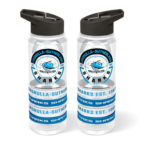 Cronulla Sharks NRL Tritan Bottle with Rubber Bands