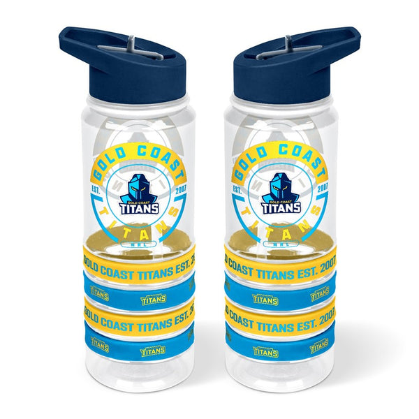Gold Coast Titans NRL Tritan Bottle with Rubber Bands