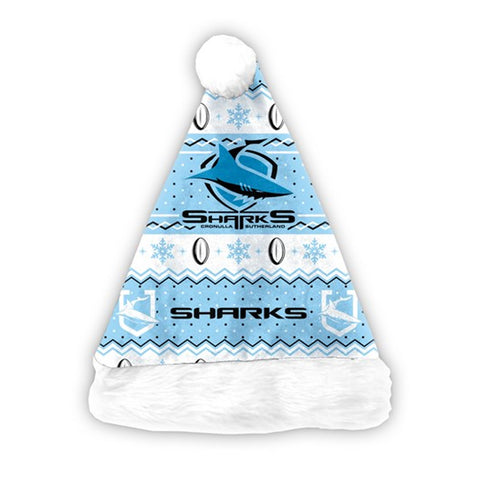 Cronulla Sharks NRL Christmas Santa Hat