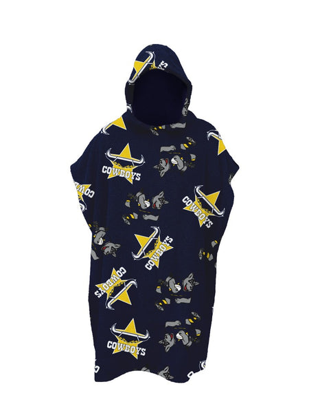 North Queensland Cowboys NRL Kids Youth Hooded Beach Towel
