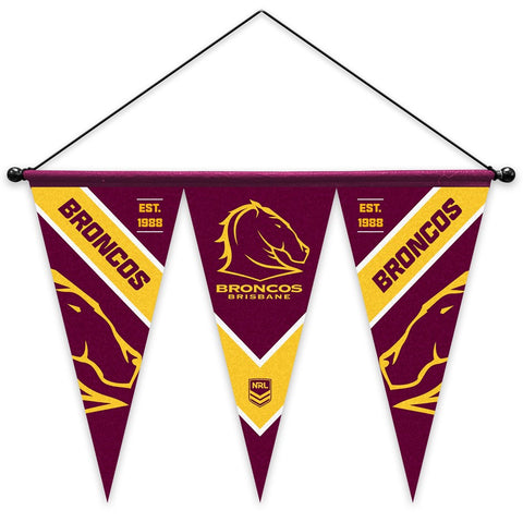 Brisbane Broncos NRL Set of 3 Felt Wall Pennant