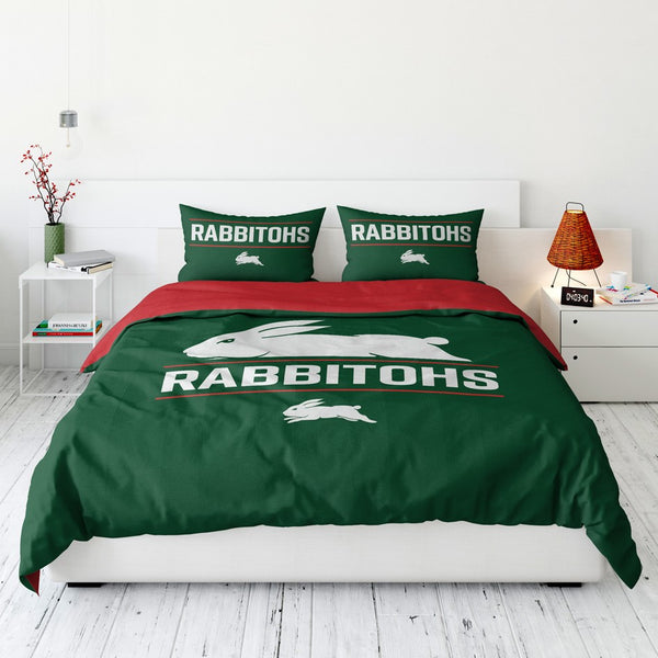 South Sydney Rabbitohs NRL Quilt Doona Duvet Cover Pillowcase Set