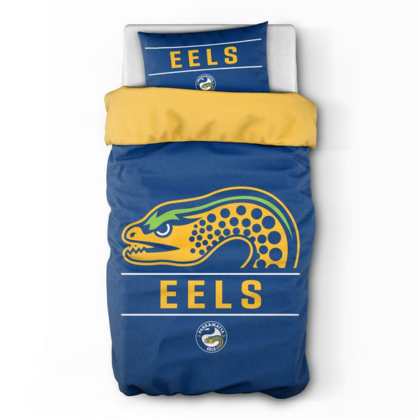 Parramatta Eels NRL Logo Single Quilt Doona Duvet Cover Pillowcase Set