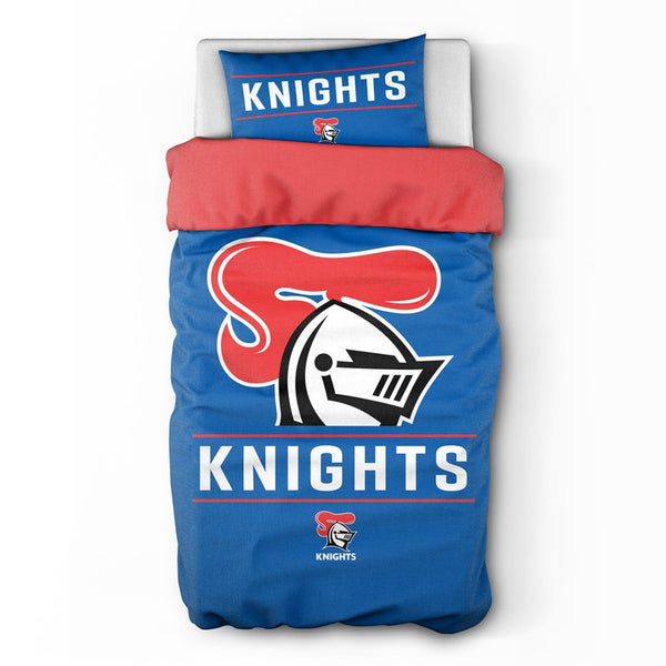 Newcastle Knights NRL Logo Single Quilt Doona Duvet Cover Pillowcase Set