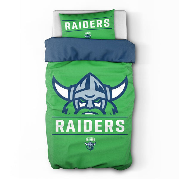 Canberra Raiders NRL Logo Single Quilt Doona Duvet Cover Pillowcase Set