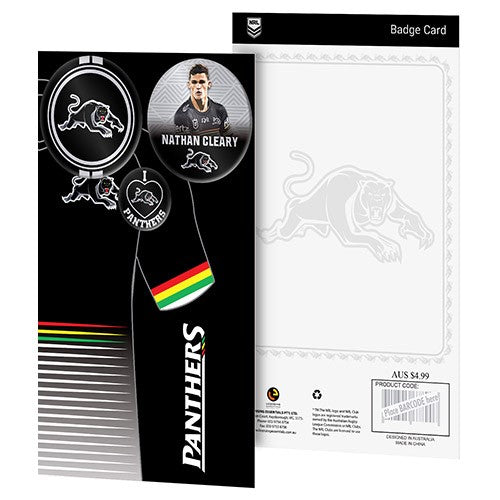 Penrith Panthers NRL 3 Badge Backing Card