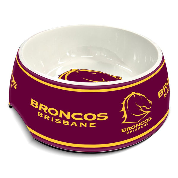 Brisbane Broncos NRL Pet Food Melamine Bowl 710ml