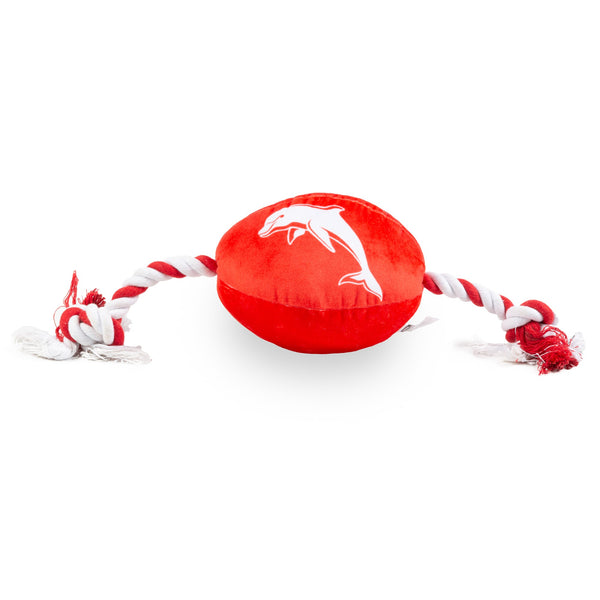 Redcliffe Dolphins NRL Dog Ball Rope Toy