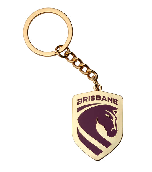 Brisbane Broncos NRL Metallic Logo Keyring