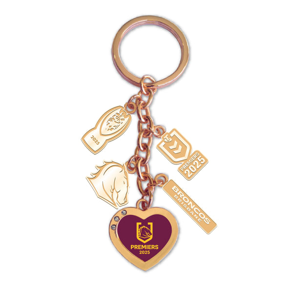 Brisbane Broncos NRL 2025 Premiers Premiership Charm Keyring