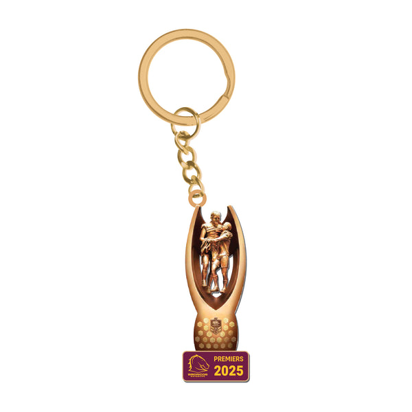 Brisbane Broncos NRL 2025 Premiers Premiership 3D Trophy Keyring