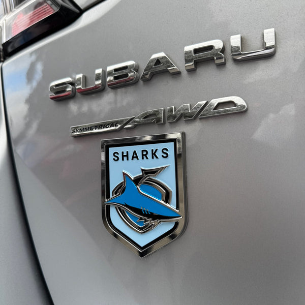 Cronulla Sharks NRL 3D Peel-N-Stick Chrome Car Badge