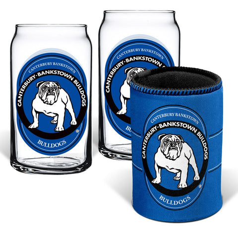 Canterbury Bulldogs NRL Can Glasses and Can Cooler