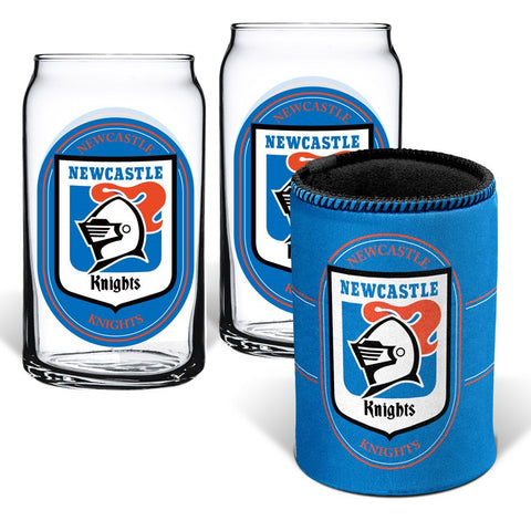 Newcastle Knights NRL Can Glasses and Can Cooler