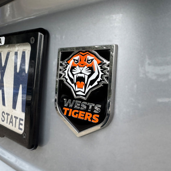 Wests Tigers NRL 3D Peel-N-Stick Chrome Car Badge
