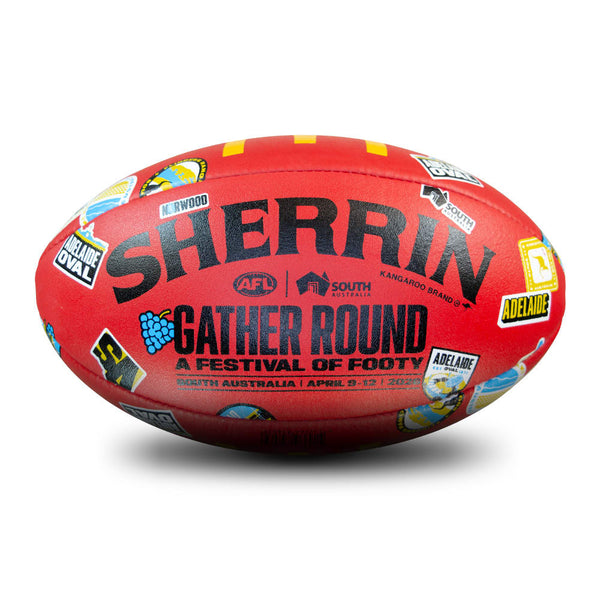 Sherrin AFL Gather Round 2026 Replica Leather Game Football size 5