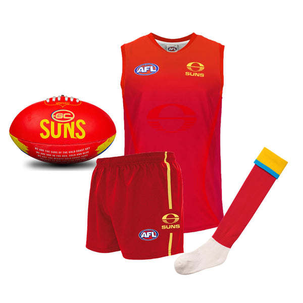 Gold Coast Suns Kids Youths AFL Auskick Playing Pack with Football