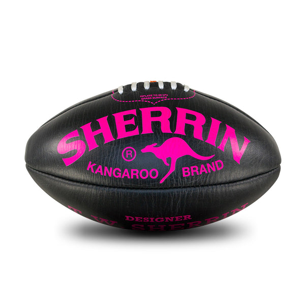 Sherrin Designer Leather Black Pink Training Football size 4