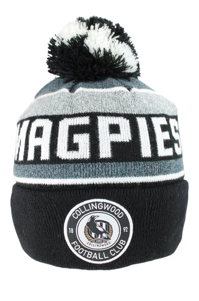 Collingwood Magpies Tundra Pom Pom Beanie