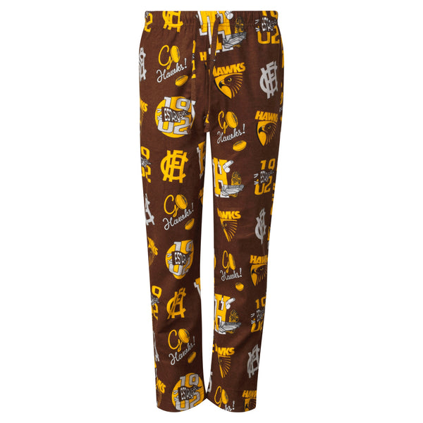 Hawthorn Hawks Youths Kids Flannelette Pyjamas PJ Set