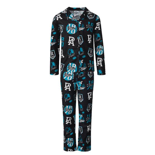 Port Adelaide Power Youths Kids Flannelette Pyjamas PJ Set