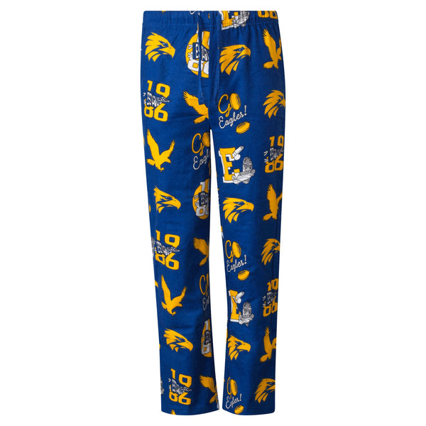West Coast Eagles Youths Kids Flannelette Pyjamas PJ Set